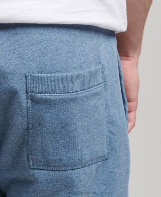 Superdry pantaloni scurți din jerseu brodat cu logo vintage îmbrăcăminte albastru deschis bărbați JX0Z320