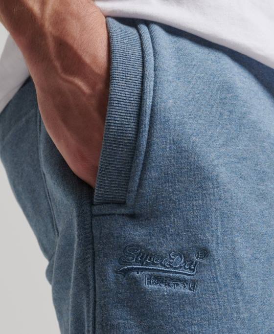 Superdry pantaloni scurți din jerseu brodat cu logo vintage îmbrăcăminte albastru deschis bărbați JX0Z320