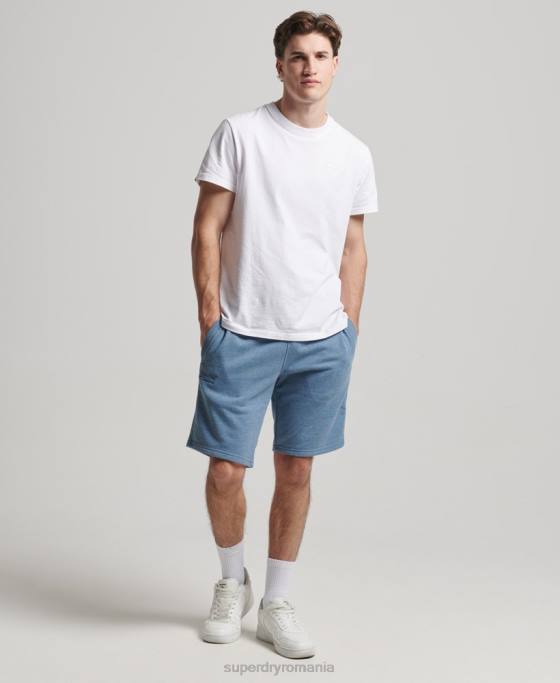 Superdry pantaloni scurți din jerseu brodat cu logo vintage îmbrăcăminte albastru deschis bărbați JX0Z320