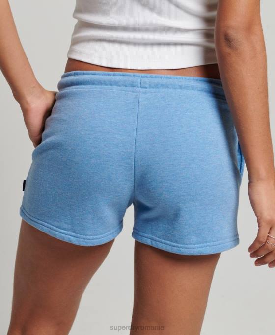 Superdry pantaloni scurți din jerseu brodat cu logo vintage îmbrăcăminte albastru femei JX0Z3113