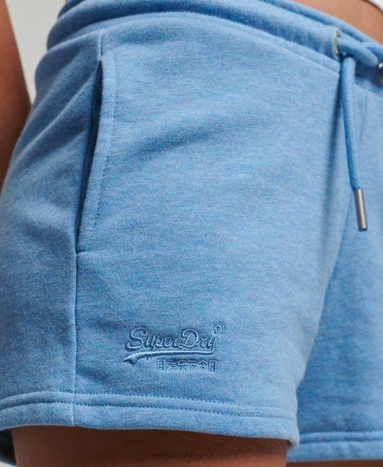 Superdry pantaloni scurți din jerseu brodat cu logo vintage îmbrăcăminte albastru femei JX0Z3113