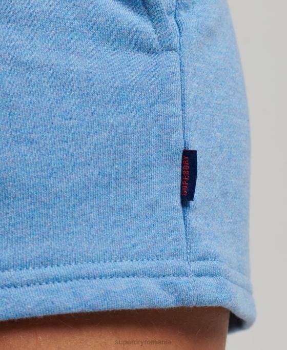 Superdry pantaloni scurți din jerseu brodat cu logo vintage îmbrăcăminte albastru femei JX0Z3113