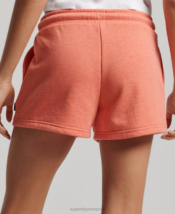 Superdry pantaloni scurți din jerseu brodat cu logo vintage îmbrăcăminte coral femei JX0Z3114