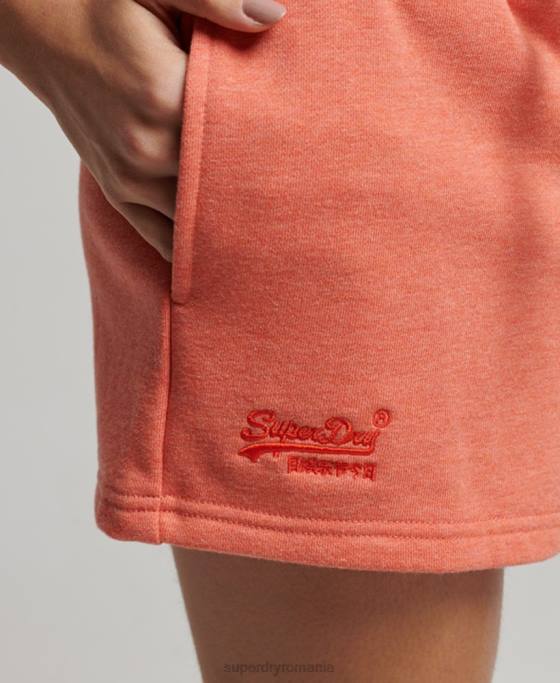 Superdry pantaloni scurți din jerseu brodat cu logo vintage îmbrăcăminte coral femei JX0Z3114