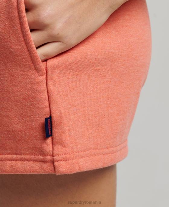 Superdry pantaloni scurți din jerseu brodat cu logo vintage îmbrăcăminte coral femei JX0Z3114