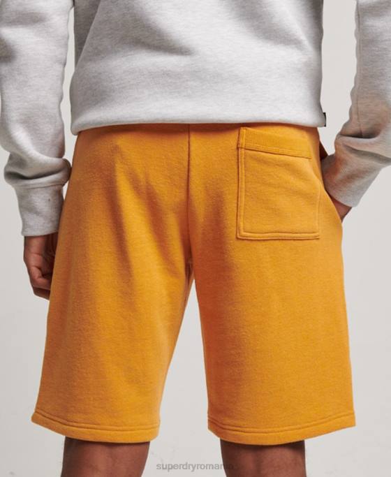 Superdry pantaloni scurți din jerseu brodat cu logo vintage îmbrăcăminte galben bărbați JX0Z304