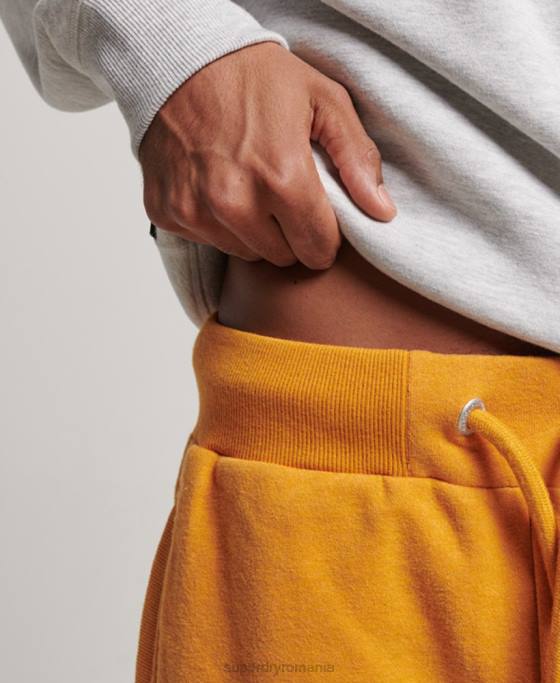 Superdry pantaloni scurți din jerseu brodat cu logo vintage îmbrăcăminte galben bărbați JX0Z304