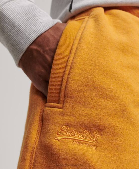 Superdry pantaloni scurți din jerseu brodat cu logo vintage îmbrăcăminte galben bărbați JX0Z304