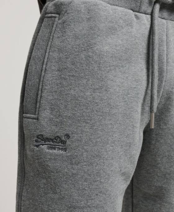 Superdry pantaloni scurți din jerseu brodat cu logo vintage îmbrăcăminte gri bărbați JX0Z261