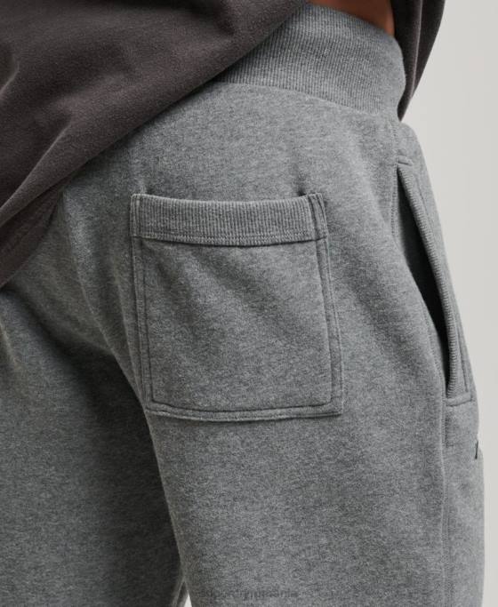Superdry pantaloni scurți din jerseu brodat cu logo vintage îmbrăcăminte gri bărbați JX0Z261