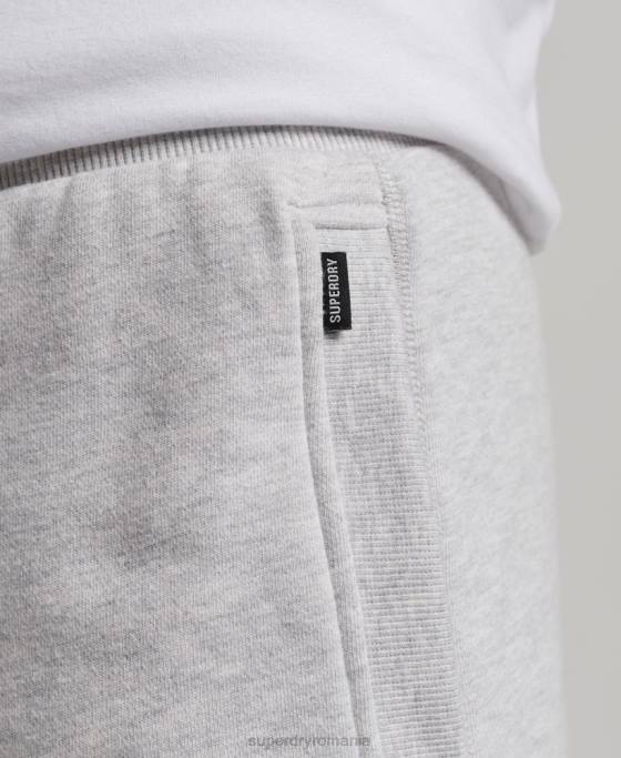 Superdry pantaloni scurți din jerseu brodat cu logo vintage îmbrăcăminte gri deschis bărbați JX0Z294