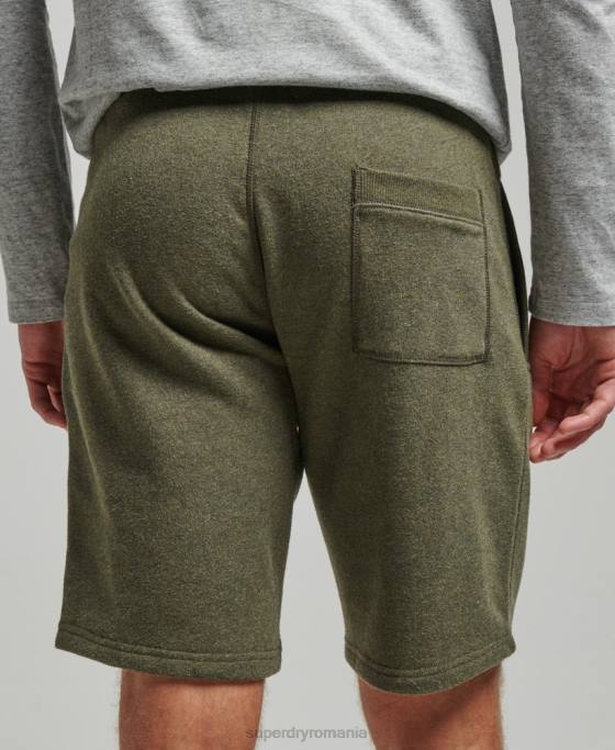 Superdry pantaloni scurți din jerseu brodat cu logo vintage îmbrăcăminte kaki bărbați JX0Z289