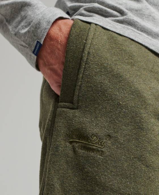 Superdry pantaloni scurți din jerseu brodat cu logo vintage îmbrăcăminte kaki bărbați JX0Z289