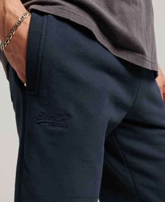 Superdry pantaloni scurți din jerseu brodat cu logo vintage îmbrăcăminte marina bărbați JX0Z324