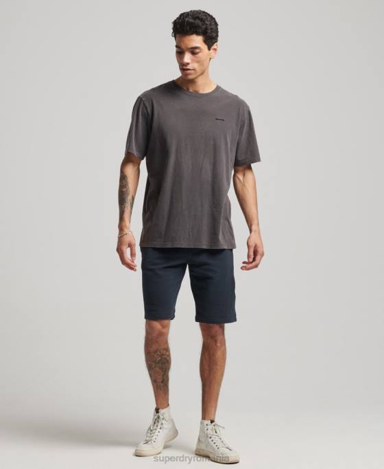 Superdry pantaloni scurți din jerseu brodat cu logo vintage îmbrăcăminte marina bărbați JX0Z324