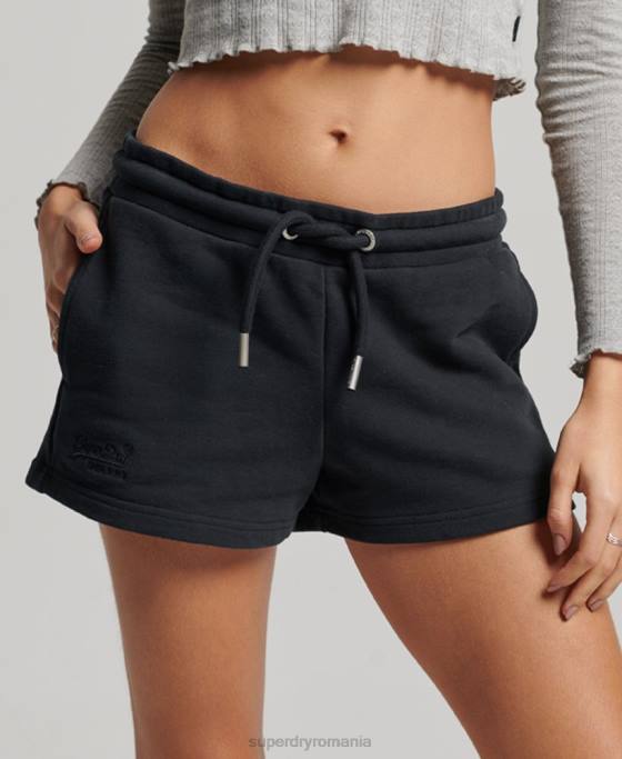 Superdry pantaloni scurți din jerseu brodat cu logo vintage îmbrăcăminte marina femei JX0Z3100