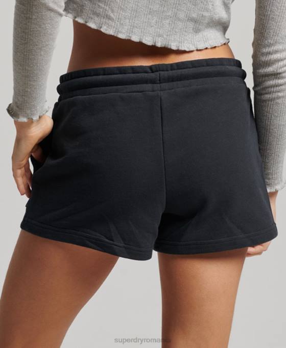 Superdry pantaloni scurți din jerseu brodat cu logo vintage îmbrăcăminte marina femei JX0Z3100