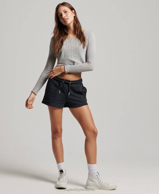 Superdry pantaloni scurți din jerseu brodat cu logo vintage îmbrăcăminte marina femei JX0Z3100