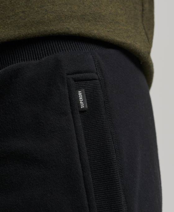 Superdry pantaloni scurți din jerseu brodat cu logo vintage îmbrăcăminte negru bărbați JX0Z276