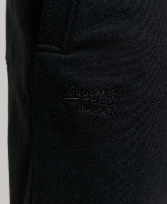 Superdry pantaloni scurți din jerseu brodat cu logo vintage îmbrăcăminte negru bărbați JX0Z276