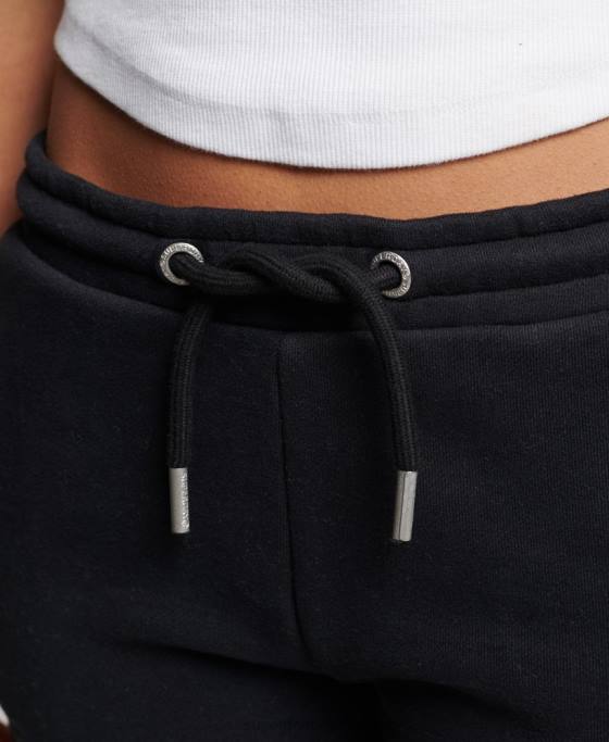 Superdry pantaloni scurți din jerseu brodat cu logo vintage îmbrăcăminte negru femei JX0Z3125