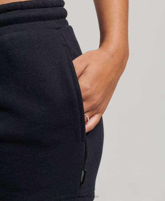 Superdry pantaloni scurți din jerseu brodat cu logo vintage îmbrăcăminte negru femei JX0Z3125