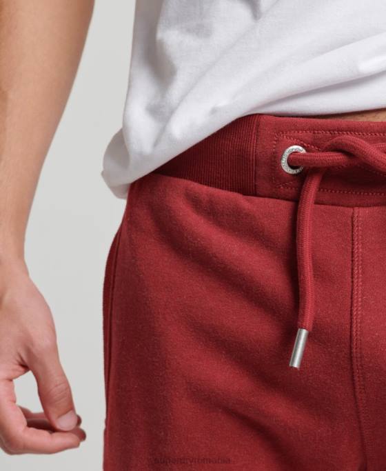 Superdry pantaloni scurți din jerseu brodat cu logo vintage îmbrăcăminte roșu bărbați JX0Z339