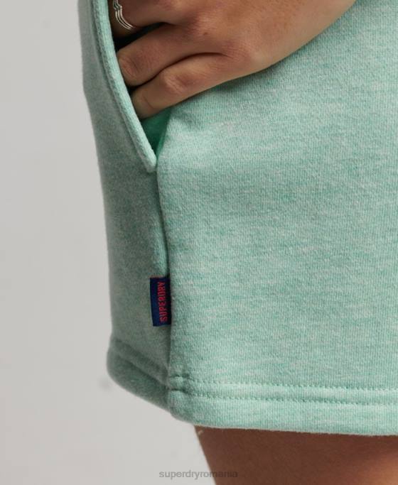 Superdry pantaloni scurți din jerseu brodat cu logo vintage îmbrăcăminte verde femei JX0Z3116