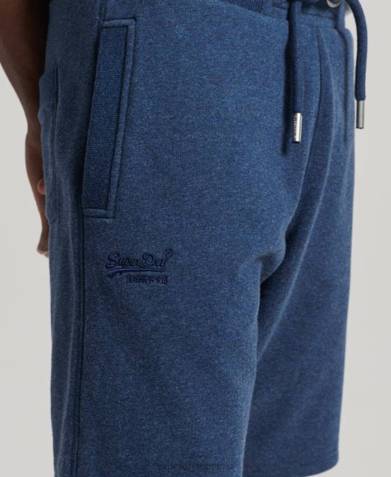 Superdry pantaloni scurți din jerseu cu logo vintage din bumbac organic îmbrăcăminte albastru bărbați JX0Z352