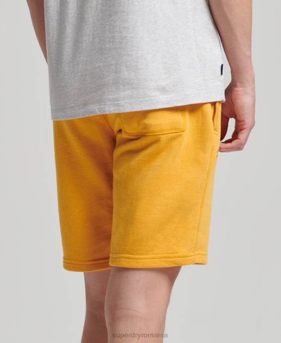 Superdry pantaloni scurți din jerseu cu logo vintage din bumbac organic îmbrăcăminte galben bărbați JX0Z363