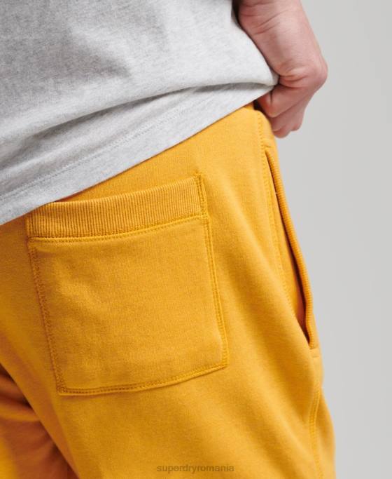 Superdry pantaloni scurți din jerseu cu logo vintage din bumbac organic îmbrăcăminte galben bărbați JX0Z363
