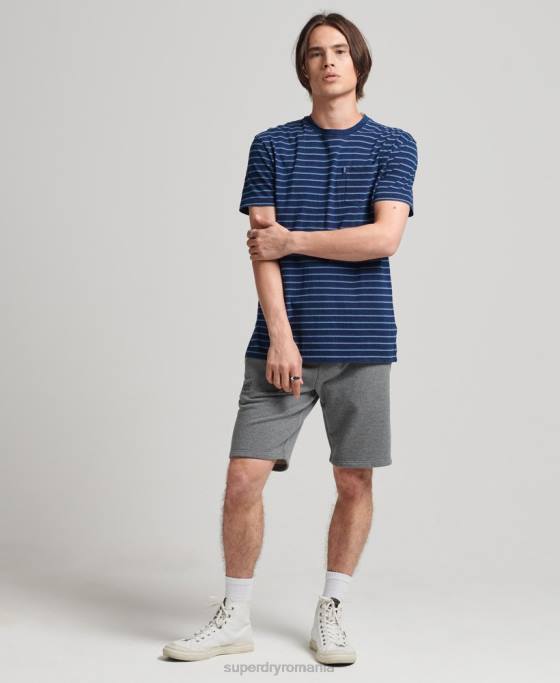 Superdry pantaloni scurți din jerseu cu logo vintage din bumbac organic îmbrăcăminte gri bărbați JX0Z330