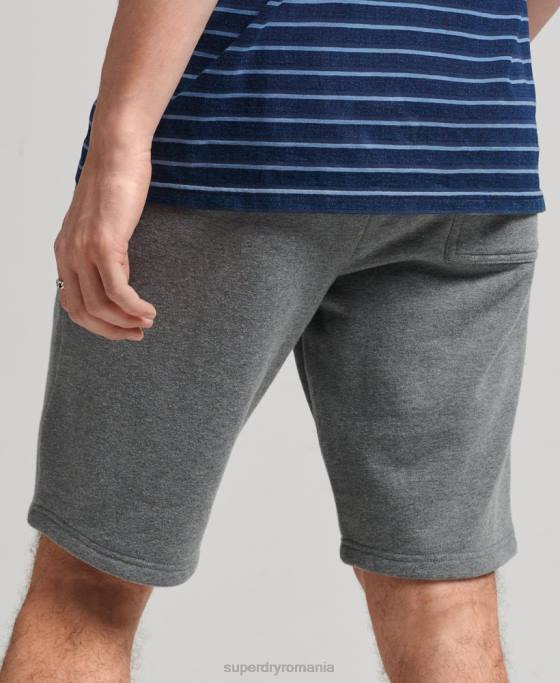 Superdry pantaloni scurți din jerseu cu logo vintage din bumbac organic îmbrăcăminte gri bărbați JX0Z330