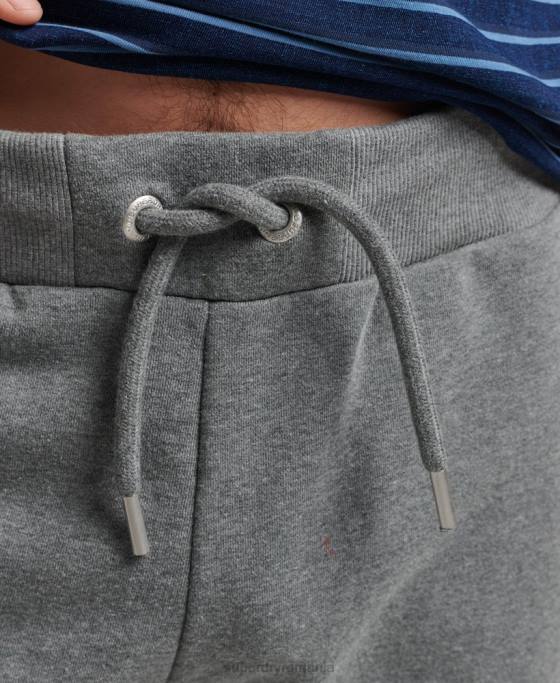 Superdry pantaloni scurți din jerseu cu logo vintage din bumbac organic îmbrăcăminte gri bărbați JX0Z330