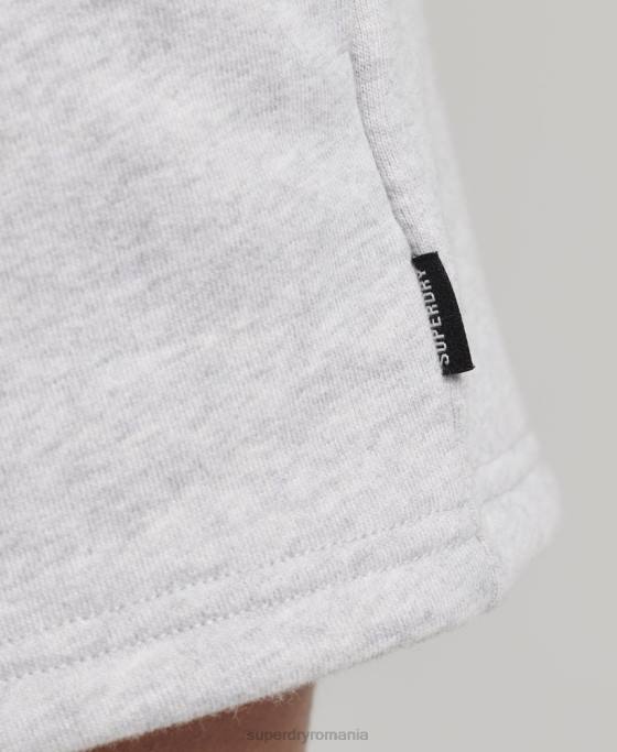Superdry pantaloni scurți din jerseu cu logo vintage din bumbac organic îmbrăcăminte gri deschis femei JX0Z3153