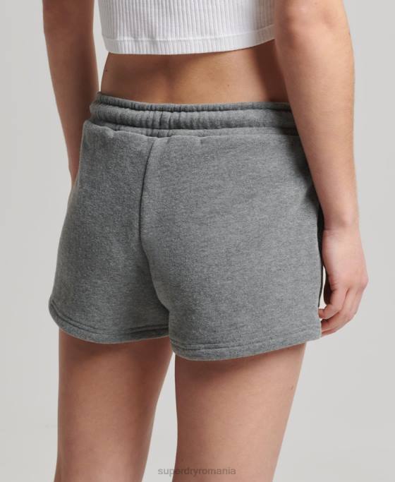Superdry pantaloni scurți din jerseu cu logo vintage din bumbac organic îmbrăcăminte gri femei JX0Z6624