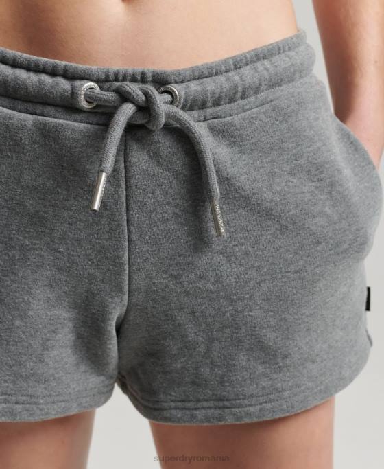 Superdry pantaloni scurți din jerseu cu logo vintage din bumbac organic îmbrăcăminte gri femei JX0Z6624