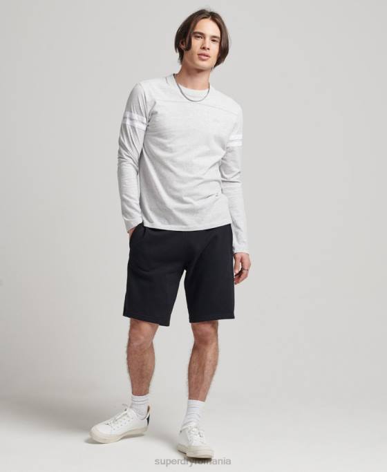 Superdry pantaloni scurți din jerseu cu logo vintage din bumbac organic îmbrăcăminte negru bărbați JX0Z326