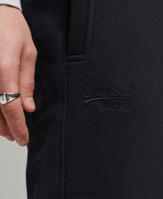 Superdry pantaloni scurți din jerseu cu logo vintage din bumbac organic îmbrăcăminte negru bărbați JX0Z326
