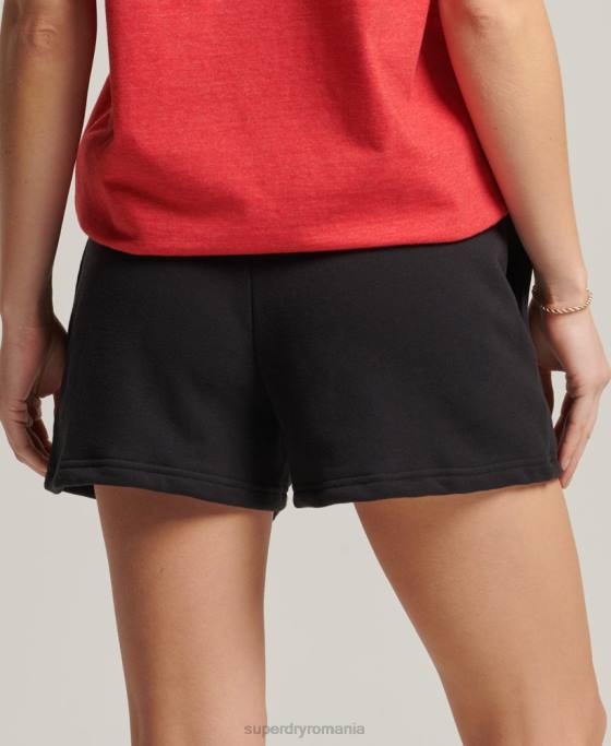 Superdry pantaloni scurți din jerseu cu logo vintage din bumbac organic îmbrăcăminte negru femei JX0Z3150