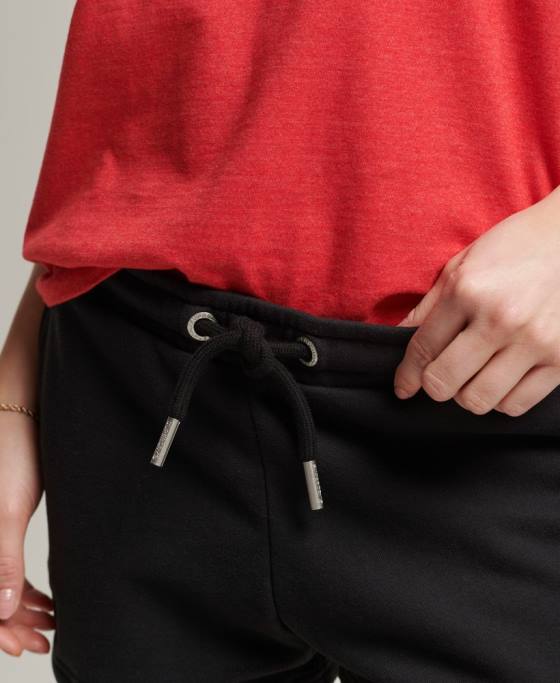 Superdry pantaloni scurți din jerseu cu logo vintage din bumbac organic îmbrăcăminte negru femei JX0Z3150