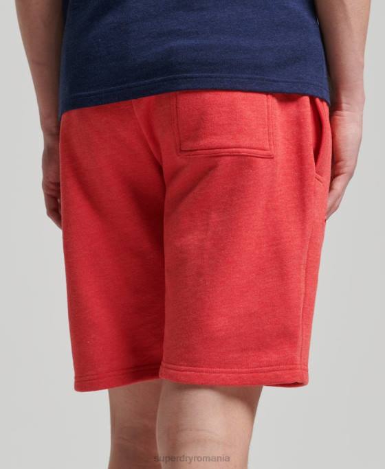 Superdry pantaloni scurți din jerseu cu logo vintage din bumbac organic îmbrăcăminte roșu bărbați JX0Z361