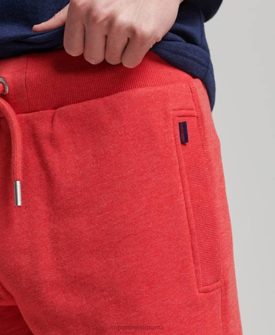 Superdry pantaloni scurți din jerseu cu logo vintage din bumbac organic îmbrăcăminte roșu bărbați JX0Z361