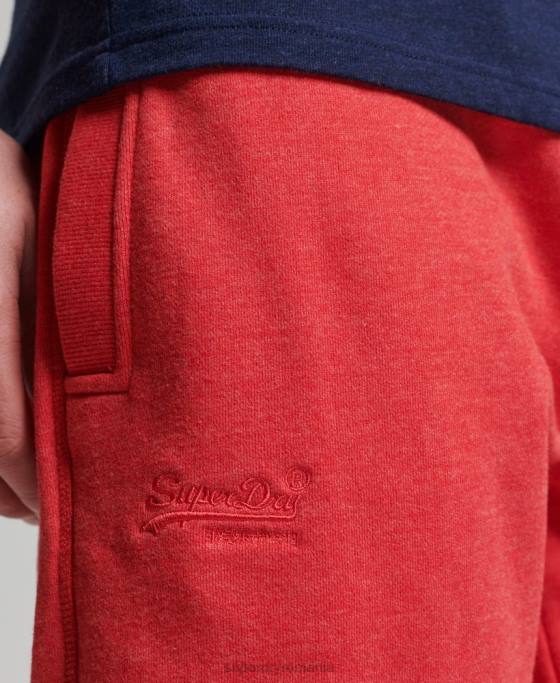 Superdry pantaloni scurți din jerseu cu logo vintage din bumbac organic îmbrăcăminte roșu bărbați JX0Z361