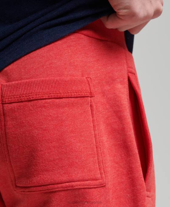 Superdry pantaloni scurți din jerseu cu logo vintage din bumbac organic îmbrăcăminte roșu bărbați JX0Z361