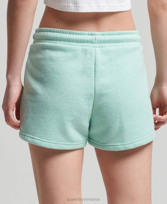 Superdry pantaloni scurți din jerseu cu logo vintage din bumbac organic îmbrăcăminte verde femei JX0Z3156