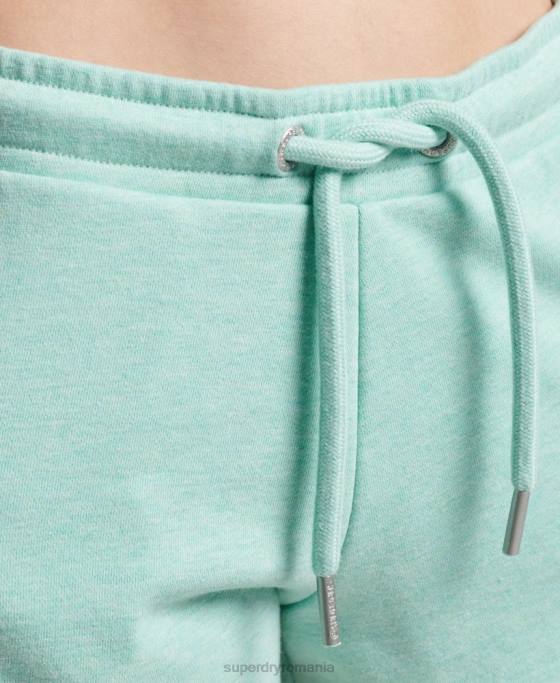 Superdry pantaloni scurți din jerseu cu logo vintage din bumbac organic îmbrăcăminte verde femei JX0Z3156