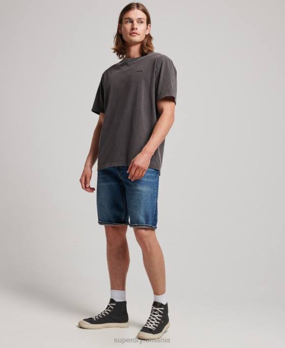 Superdry pantaloni scurți drepti îmbrăcăminte albastru inchis bărbați JX0Z110