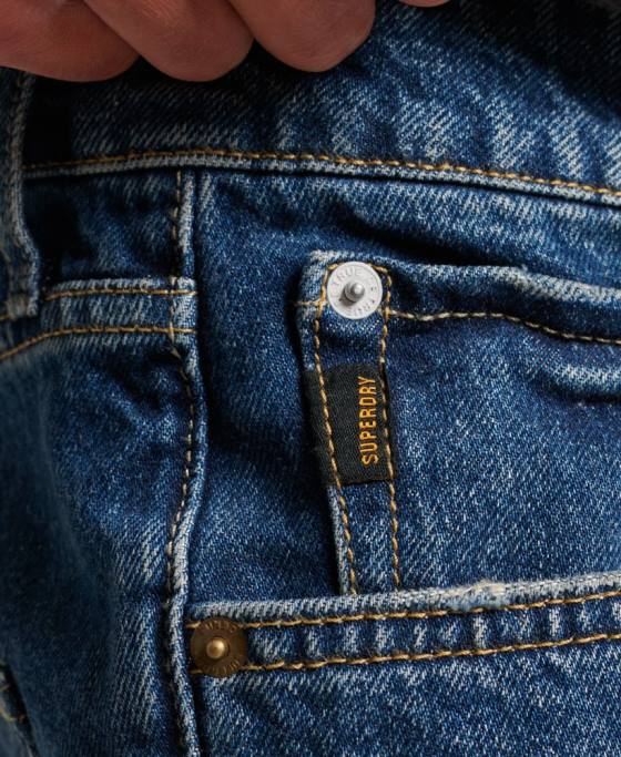 Superdry pantaloni scurți drepti îmbrăcăminte albastru inchis bărbați JX0Z110