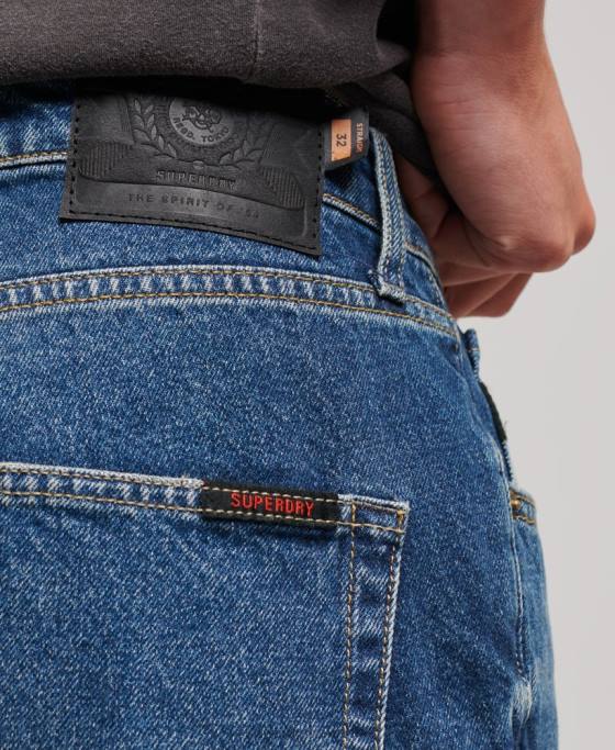 Superdry pantaloni scurți drepti îmbrăcăminte albastru inchis bărbați JX0Z110